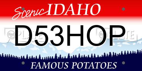 D53HOP Idaho License Plate