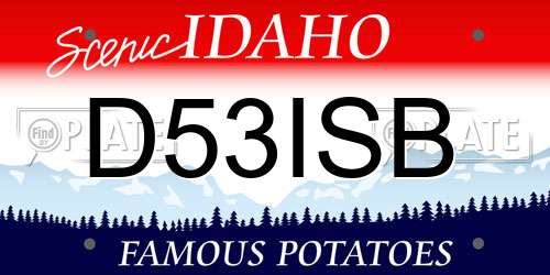 D53ISB Idaho License Plate