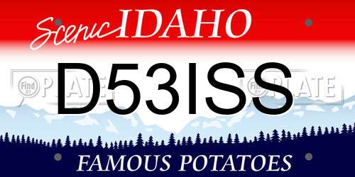 D53ISS Idaho License Plate
