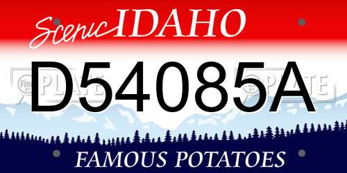 D54085A Idaho License Plate