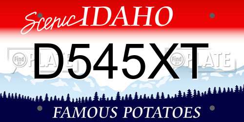 D545XT Idaho License Plate