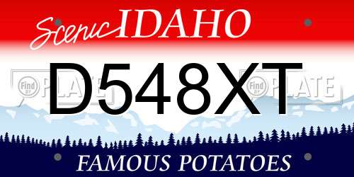 D548XT Idaho License Plate