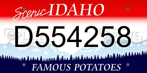 D554258 Idaho License Plate