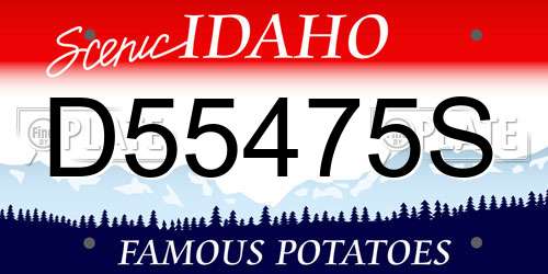 D55475S Idaho License Plate