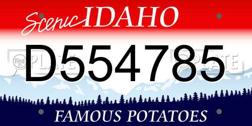 D554785 Idaho License Plate