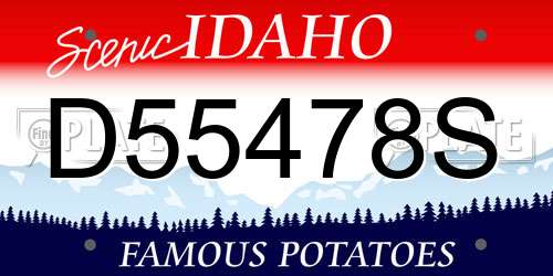 D55478S Idaho License Plate