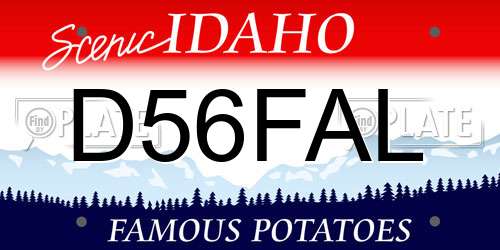 D56FAL Idaho License Plate