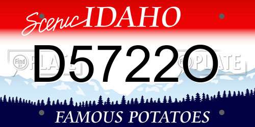 D5722O Idaho License Plate