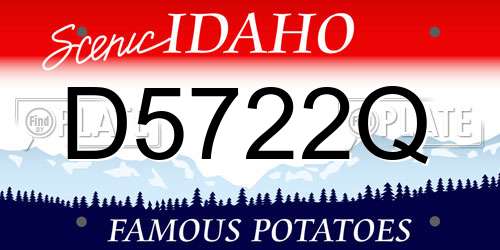 D5722Q Idaho License Plate