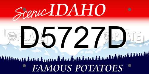 D5727D Idaho License Plate