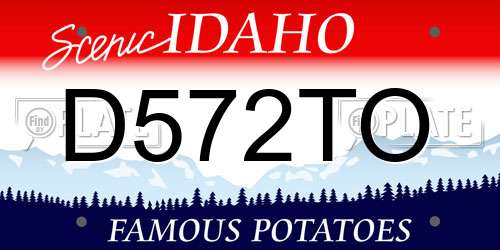 D572TO Idaho License Plate