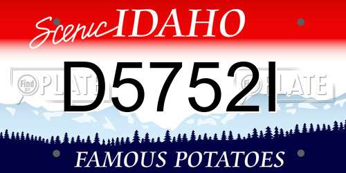 D5752I Idaho License Plate