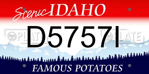 D5757I Idaho License Plate