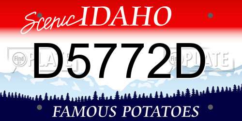 D5772D Idaho License Plate