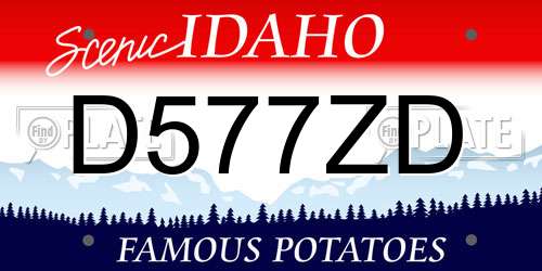 D577ZD Idaho License Plate
