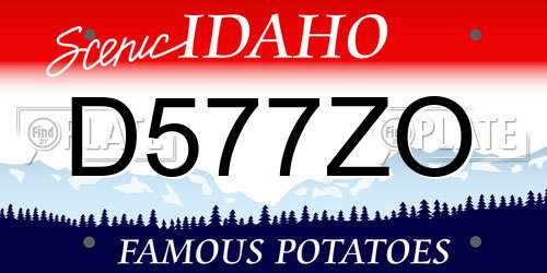 D577ZO Idaho License Plate