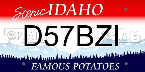 D57BZI Idaho License Plate