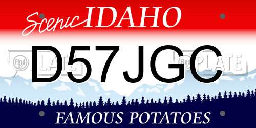 D57JGC Idaho License Plate