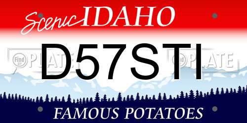 D57STI Idaho License Plate