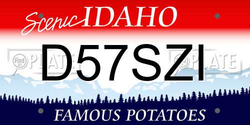 D57SZI Idaho License Plate