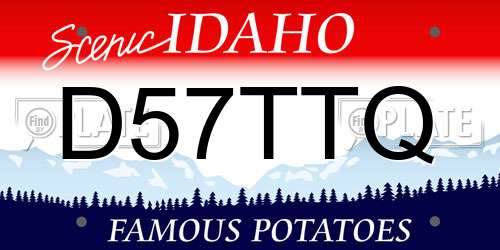 D57TTQ Idaho License Plate