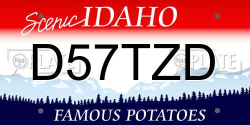D57TZD Idaho License Plate