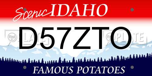 D57ZTO Idaho License Plate