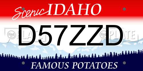 D57ZZD Idaho License Plate