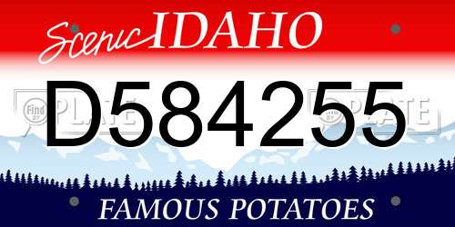 D584255 Idaho License Plate