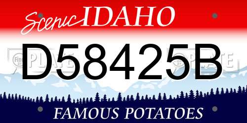 D58425B Idaho License Plate