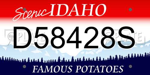 D58428S Idaho License Plate