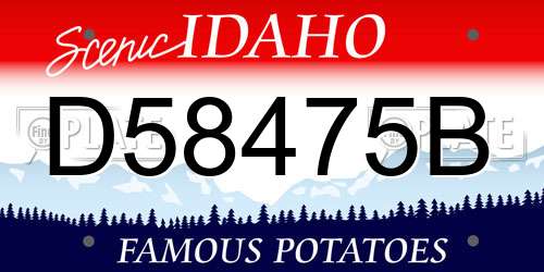 D58475B Idaho License Plate
