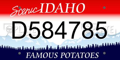 D584785 Idaho License Plate