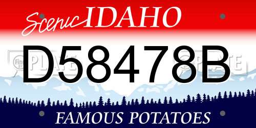D58478B Idaho License Plate