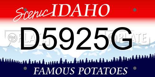 D5925G Idaho License Plate