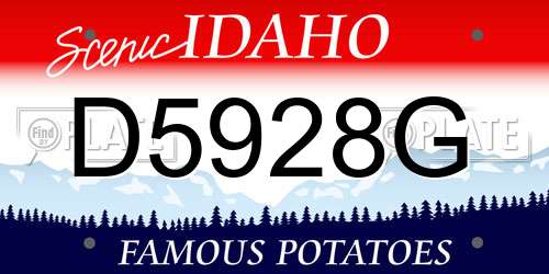 D5928G Idaho License Plate