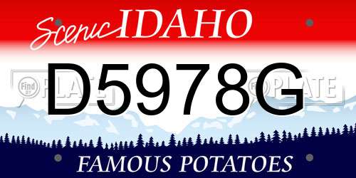 D5978G Idaho License Plate