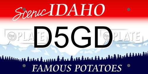 D5GD Idaho License Plate