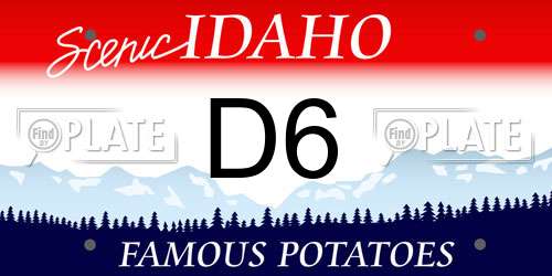D6 Idaho License Plate