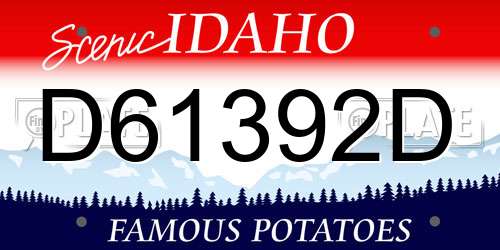 D61392D Idaho License Plate