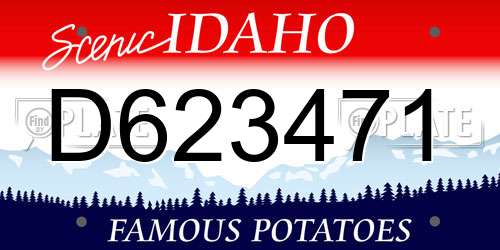 D623471 Idaho License Plate