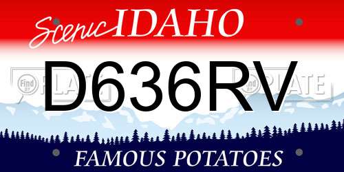 D636RV Idaho License Plate