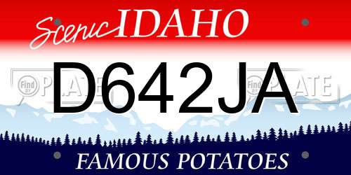 D642JA Idaho License Plate