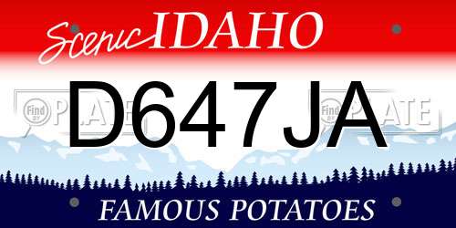 D647JA Idaho License Plate