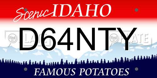 D64NTY Idaho License Plate