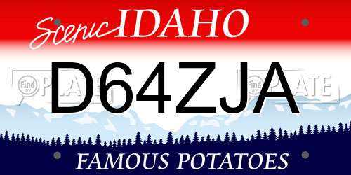 D64ZJA Idaho License Plate