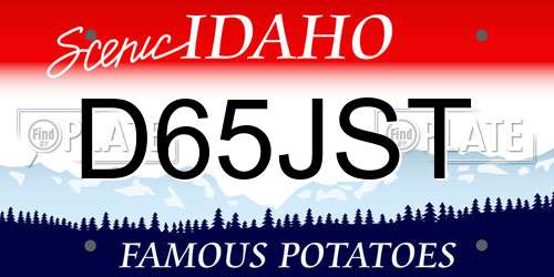 D65JST Idaho License Plate