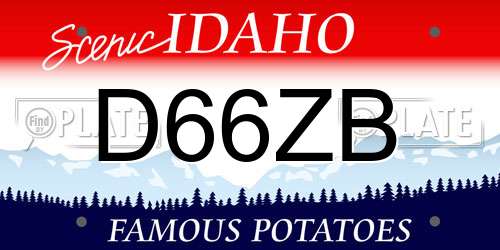 D66ZB Idaho License Plate