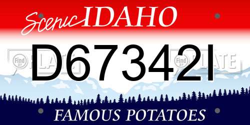 D67342I Idaho License Plate