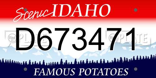 D673471 Idaho License Plate